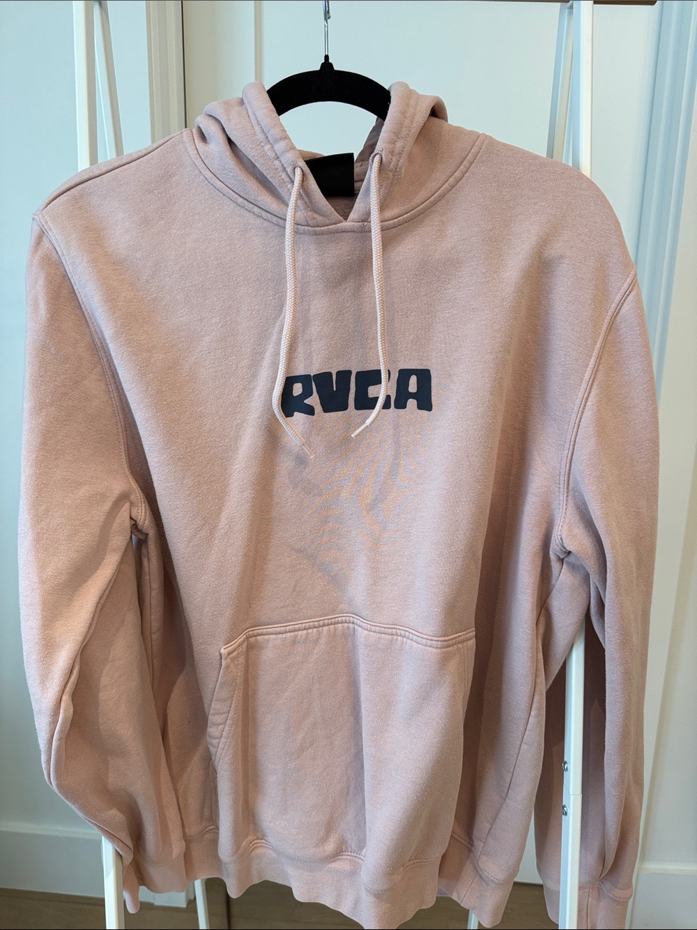 RVCA Dusty Rose Pullover Hoodie with Navy Logo